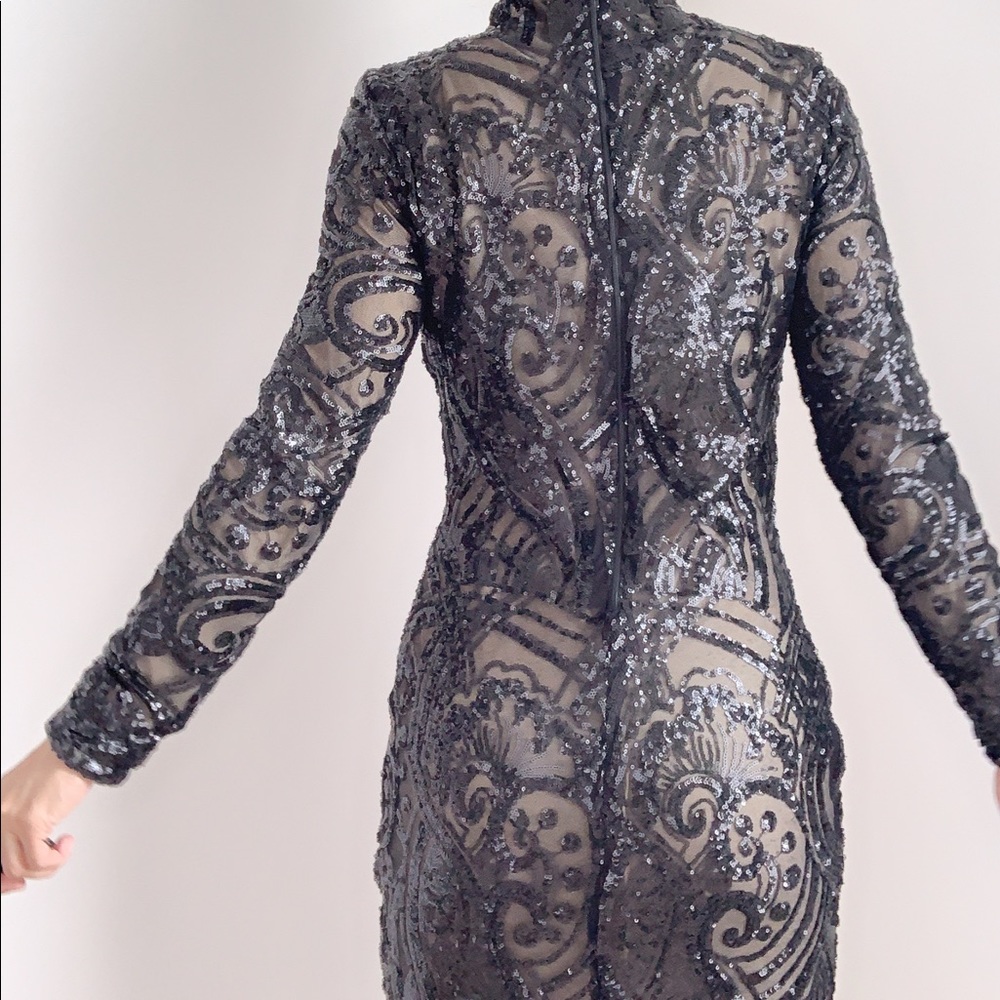 BLACK SEQUINS DRESS - Picture 2 of 8